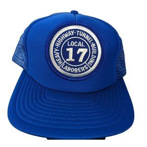 Local 17 Union Tunnel Buffalo New York Blue Trucker Mesh Snapback‎ Hat Cap Vtg